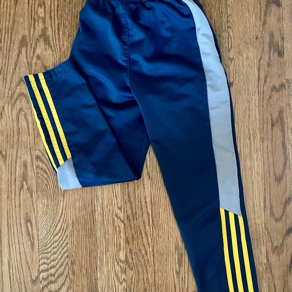 Adidas Track Pants Joggers Sweats - Navy Blue Yellow Gold Gray - Size 6 - Picture 2 of 3